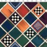 Colorful Oil Painting Squares Patterned Fabric