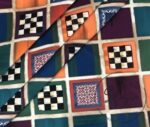 Colorful Oil Painting Squares Patterned Fabric - Image 4