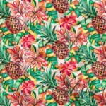 Colorful Pineapple Patterned Sofa Cover Fabric