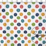 Colorful Polka Dot Patterned Sofa and Curtain Fabric
