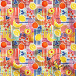 Colorful Summer Fruits Patterned Sofa and Curtain Fabric