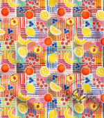 Colorful Summer Fruits Patterned Sofa and Curtain Fabric