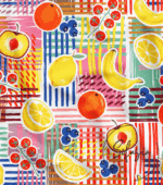 Colorful Summer Fruits Patterned Sofa and Curtain Fabric - Image 4