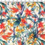 Colorful Tropical Flowers Fabric
