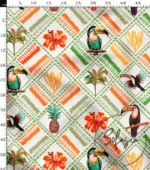 Colorful Tropical Pattern Curtain Fabric - Image 3