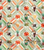 Colorful Tropical Pattern Curtain Fabric