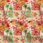 Colorful Tropical Patterned Digital Sofa Fabric