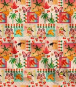 Colorful Tropical Patterned Digital Sofa Fabric