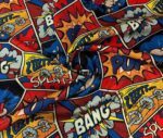 Comic Book Pop Art Patterned Drapery and Sofa Fabric