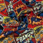 Comic Book Pop Art Patterned Drapery and Sofa Fabric