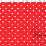 Coral Polka Dot Patterned Fabric