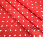 Coral Polka Dot Patterned Fabric - Image 4
