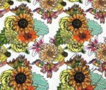 Dahlia Patterned White Fabric, Drapery and Sofa Fabric