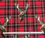 Deer Patterned Fabric on Red Plaid - Image 4