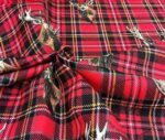 Deer Patterned Fabric on Red Plaid - Image 5