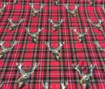 Deer Patterned Fabric on Red Plaid - Image 6
