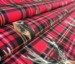 Deer Patterned Fabric on Red Plaid - Image 7
