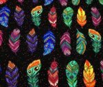 Ethnic Feathers Patterned Throw Pillow and Curtain Fabric - Image 3