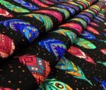 Ethnic Feathers Patterned Throw Pillow and Curtain Fabric - Image 7