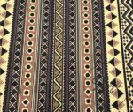 Ethnic Geometric Striped Camel Color Fabric - Image 3