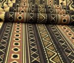 Ethnic Geometric Striped Camel Color Fabric - Image 5