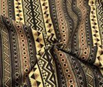Ethnic Geometric Striped Camel Color Fabric - Image 6