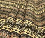 Ethnic Geometric Striped Camel Color Fabric - Image 7