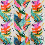 Exotic Floral Patterned Sofa and Curtain Fabric