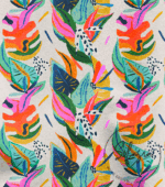 Exotic Floral Patterned Sofa and Curtain Fabric