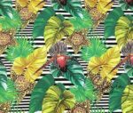 Fine Striped Tropical Floral Fabric - Image 4