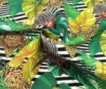 Fine Striped Tropical Floral Fabric - Image 5
