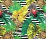 Fine Striped Tropical Floral Fabric - Image 8