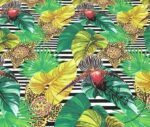 Fine Striped Tropical Floral Fabric - Image 9