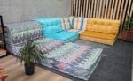 Blue Floor Pillows Large For Living Room, Mahjong Couch - Image 3