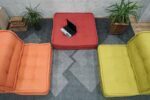 Floor Seating Cushions With Back Support, Orange Low Sofa - Image 4
