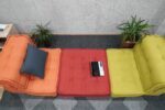 Floor Seating Cushions With Back Support, Orange Low Sofa - Image 5