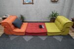 Floor Seating Cushions With Back Support, Orange Low Sofa - Image 6