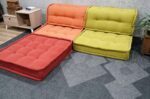 Floor Seating Cushions With Back Support, Orange Low Sofa - Image 8
