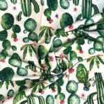 Floral Cactus Patterned Sofa and Curtain Fabric