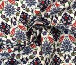 Flower Motif Tile Pattern Curtain Fabric - Image 4
