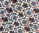 Flower Motif Tile Pattern Curtain Fabric - Image 5