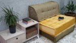 Velvet Mustard Yellow Mid Century Modern Sofa - Image 2