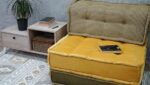 Velvet Mustard Yellow Mid Century Modern Sofa - Image 5