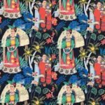 Frida-3 Patterned Curtain and Sofa Fabric