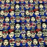 Frida Skull Pop Art Patterned Fabric