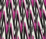 Fuchsia Black Zigzag Pattern Ikat Fabric