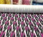 Fuchsia Black Zigzag Pattern Ikat Fabric - Image 4