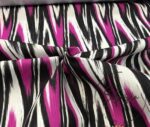 Fuchsia Black Zigzag Pattern Ikat Fabric - Image 5