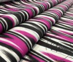 Fuchsia Black Zigzag Pattern Ikat Fabric - Image 7