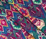 Fuchsia Blue Ikat Patterned Cover Fabric - Image 3